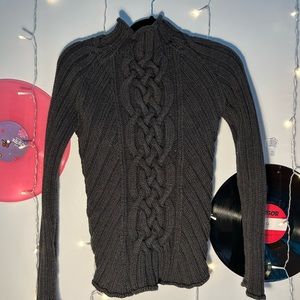 💗gap grey thick cable-knit sweater